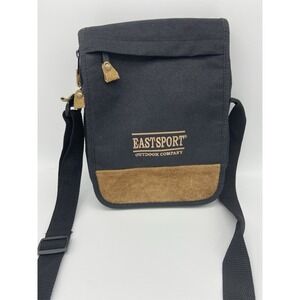 Eastsport Small Black And Leather Cross-Body‎ Bag EUC